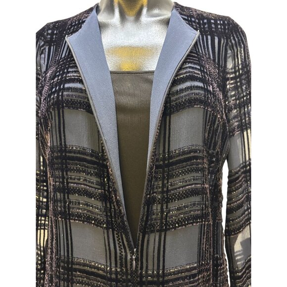 NWT Akris Sheer Tunic Midnight Blue Size 6 2p - Picture 6 of 8